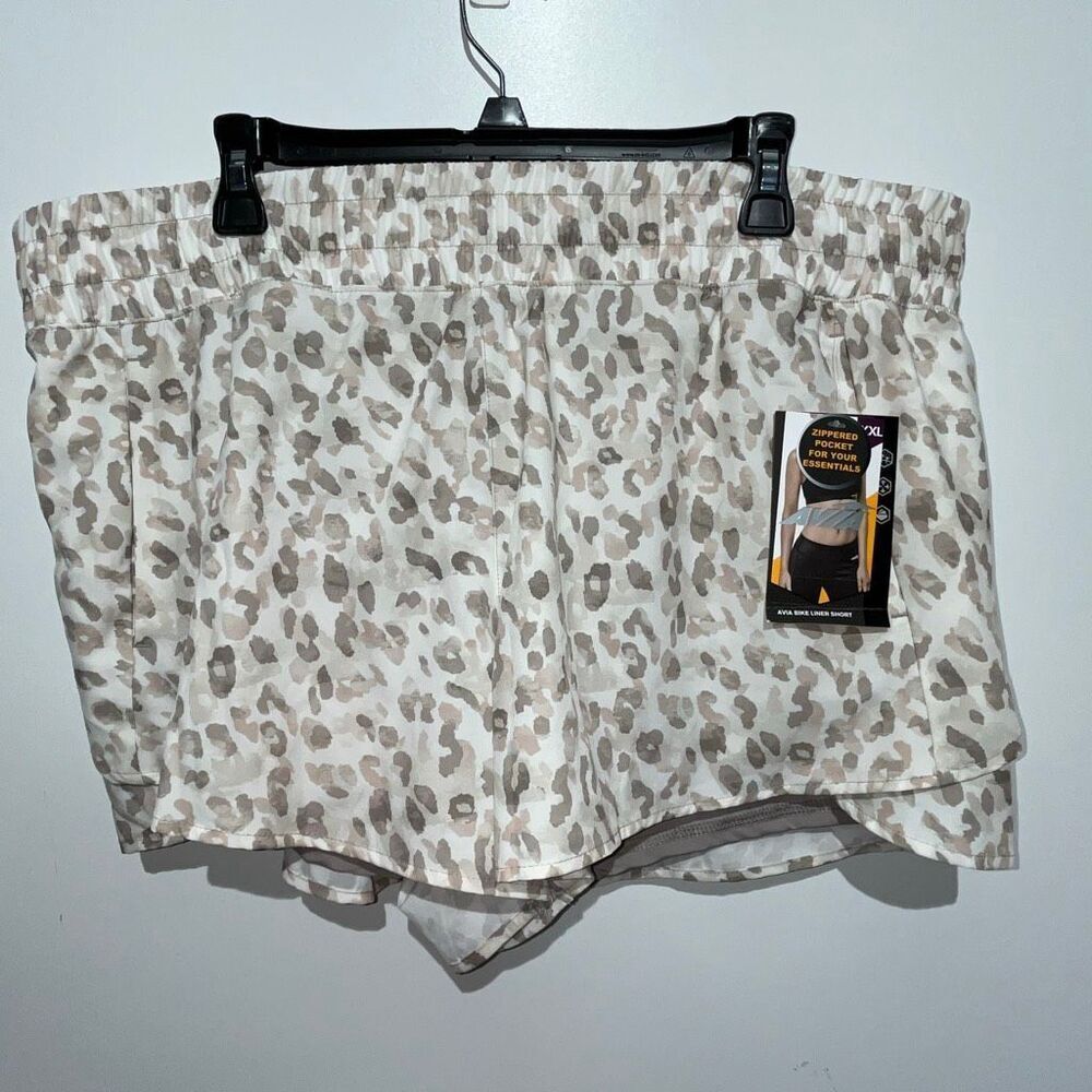 AVIA Women's Multicolor Animal Print Pull On Bike Liner Shorts Size XXL NWT